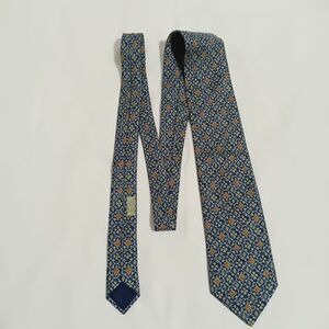 Hermes 7878 Necktie Clover And Sunflower Pattern Silk France 3.5" X 60"